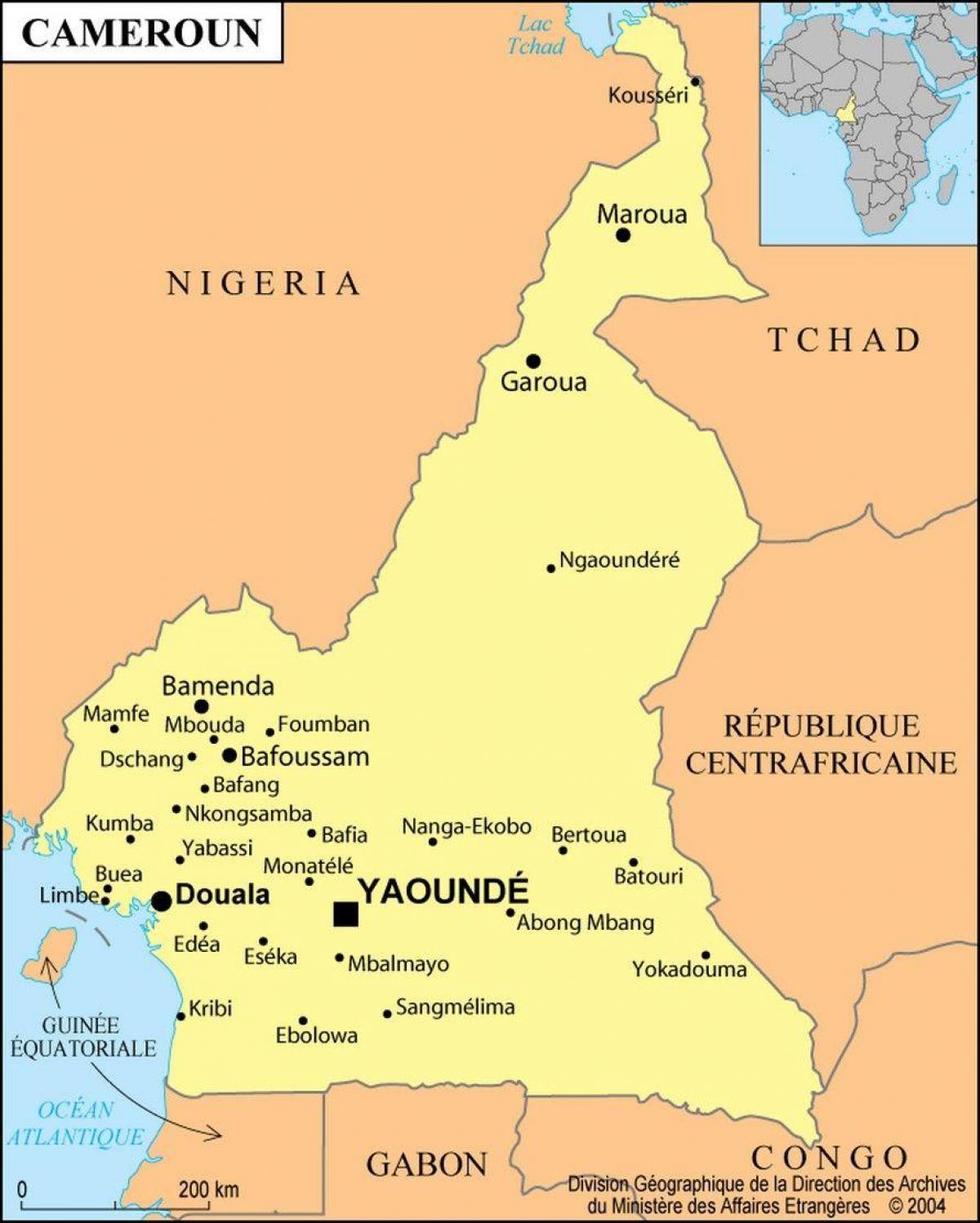 نقشه دوالا کامرون