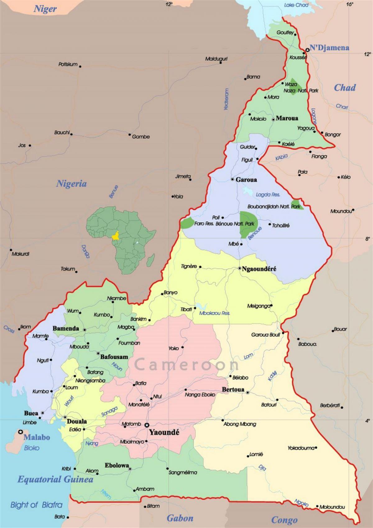 نقشه سیاسی cameroo
