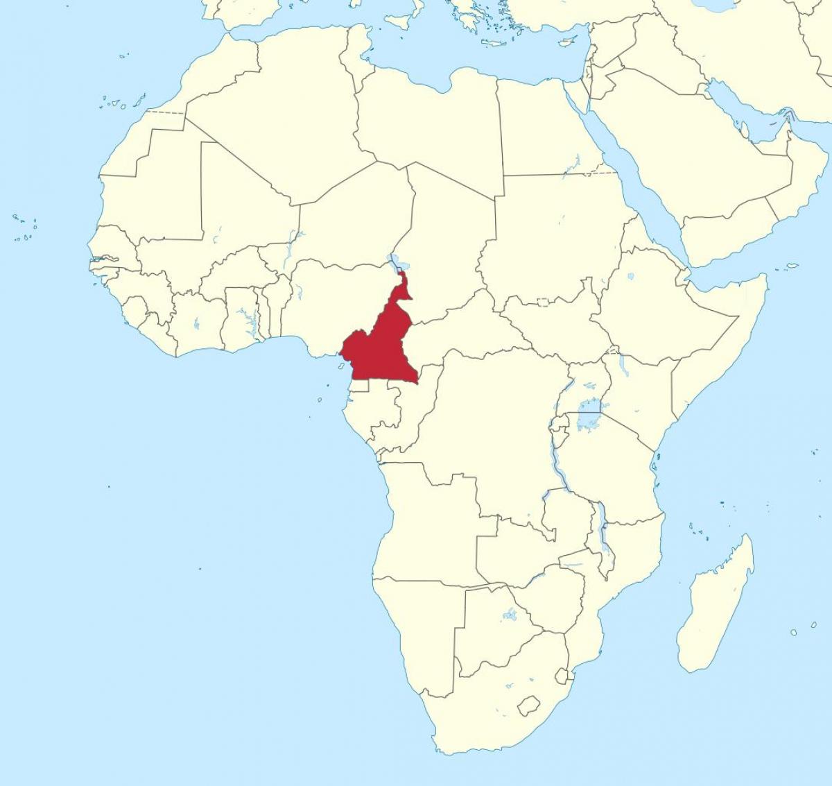 نقشه کامرون در غرب آفریقا
