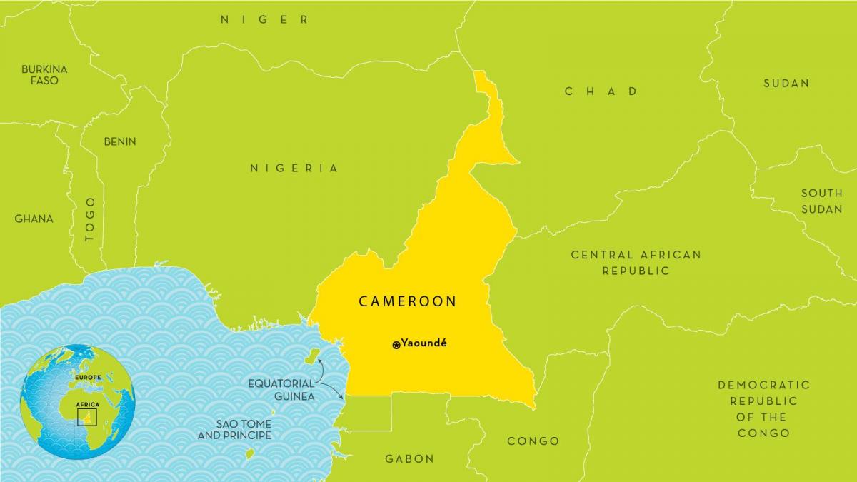 نقشه از کامرون و کشورهای اطراف