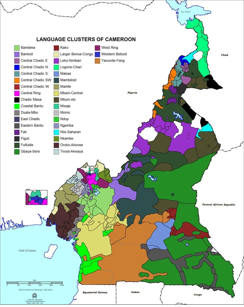 نقشه کامرون زبان